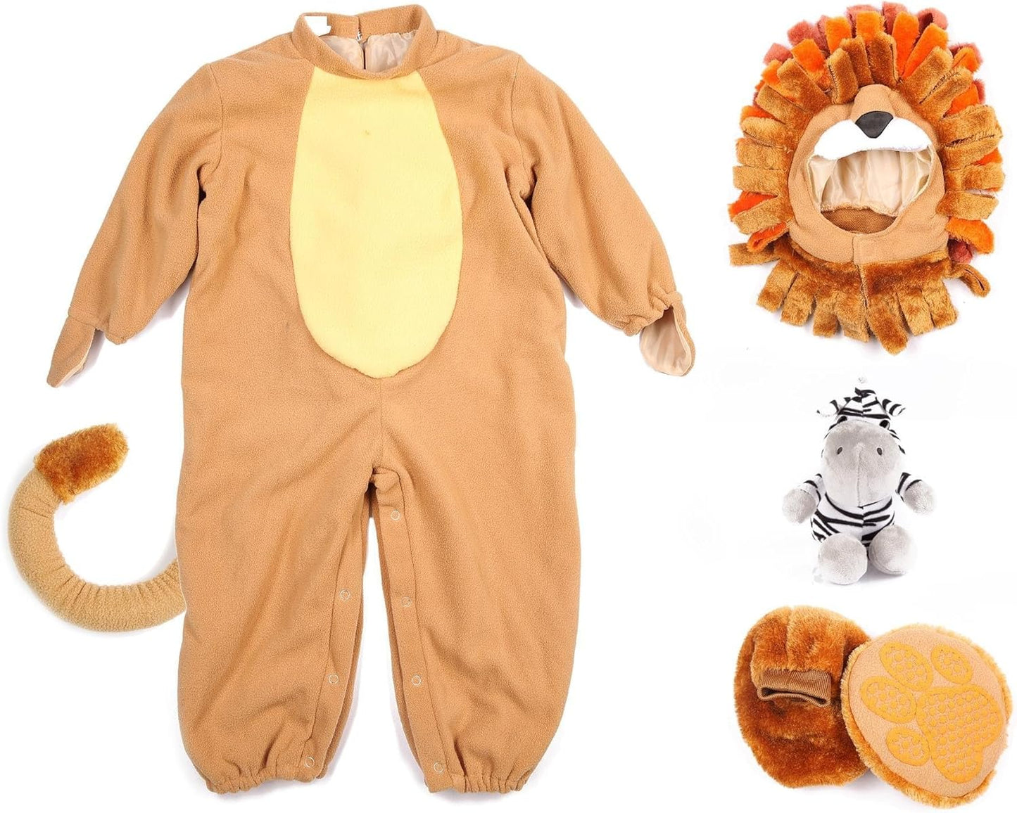 Halloween Lion Costume Toddler with Toy Zebra, Kids Lion Costume for Baby Halloween Dress up Party